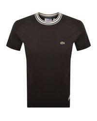 Lacoste - Tipped Crew Neck Logo T Shirt - Lyst