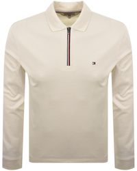 Tommy Hilfiger - Long Sleeved Zip Polo T Shirt - Lyst