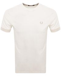 Fred Perry - Striped Cuff T Shirt - Lyst