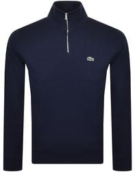 Lacoste - Half Zip Logo Sweatshirt - Lyst