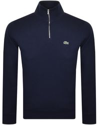 Lacoste - Half Zip Logo Sweatshirt - Lyst