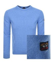 Paul & Shark Leather Turtleneck in Pastel Blue Mens Clothing Sweaters and knitwear Turtlenecks Blue for Men 