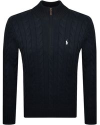 Ralph Lauren - Half Zip Cable Knit Jumper - Lyst