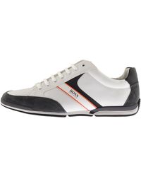 boss saturn leather trainers
