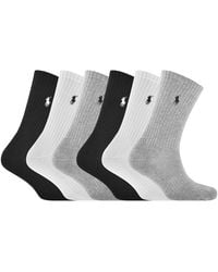 Ralph Lauren - 6 Pack Crew Cut Socks - Lyst