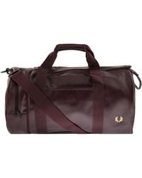 fred perry leather duffle bag