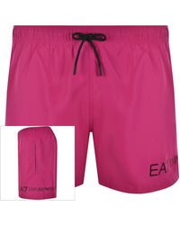 EA7 - Emporio Armani Logo Swim Shorts - Lyst