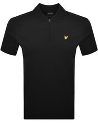 Lyle & Scott - Qaurter Zip Polo T Shirt Jet - Lyst