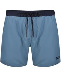 BOSS BUSINESS - Boss Starfish Swim Shorts Aqua - Lyst