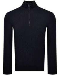 BOSS BUSINESS - Boss Ulicio Half Knit Jumper Dark - Lyst