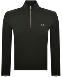 Fred Perry - Half Zip Sweatshirt Night - Lyst