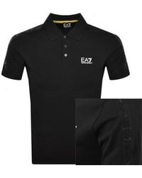 EA7 - Emporio Armani Short Sleeved Polo T Shirt Blac - Lyst