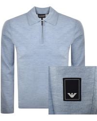 Armani - Emporio Quarter Zip Wool Jumper - Lyst