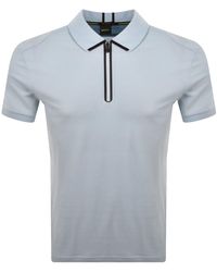 BOSS - Boss Terrace Quarter Zip Polo T Shirt - Lyst