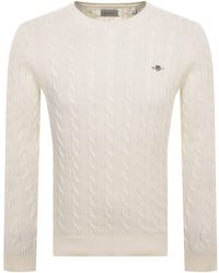 GANT - Classic Cotton Cable Knit Jumper - Lyst
