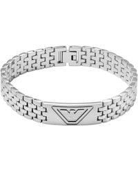 Armani - Emporio Stainless Steel Id Bracelet - Lyst