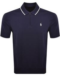 Ralph Lauren - Stretch Mesh Zip Polo - Lyst