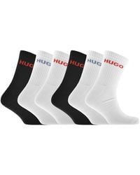 HUGO - 6 Pack Logo Socks - Lyst