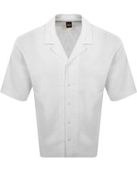 BOSS - Boss Waffle Oversized Shirt Natural - Lyst