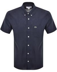 Lacoste - Linen Short Sleeved Shirt - Lyst