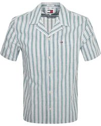 Tommy Hilfiger - Stripe Linen Short Sleeve Shirt - Lyst