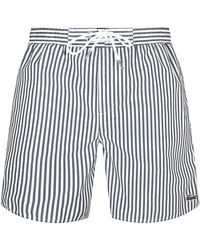 Lacoste - Striped Swim Shorts - Lyst