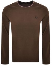 Fred Perry - Twin Tipped Long Sleeved T Shirt - Lyst