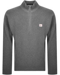 Calvin Klein - Jeans Quarter Zip Waffle Jumper - Lyst