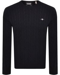 GANT - Classic Cotton Cable Knit Jumper - Lyst