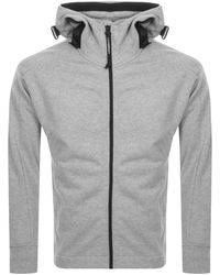 C P Company Cp Company Full Zip Goggle Hoodie - Gray