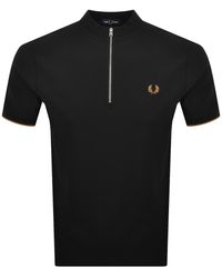 Fred Perry - Pique Quarter Zip T Shirt - Lyst