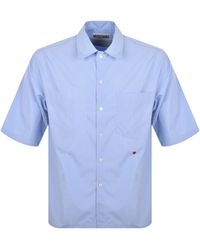 Moschino - Short Sleeve Striped Poplin Shirt - Lyst