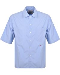Moschino - Short Sleeve Striped Poplin Shirt - Lyst