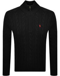 Ralph Lauren - Half Zip Cable Knit Jumper - Lyst