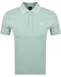 BOSS - Boss Passertip Slim Fit Polo T Shirt Aqua - Lyst