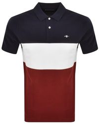 GANT - Block Stripe rugger Polo T Shirt - Lyst