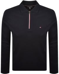 Tommy Hilfiger - Long Sleeved Zip Polo T Shirt - Lyst