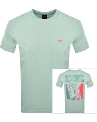BOSS - Boss Tgroove Logo T Shirt Aqua - Lyst