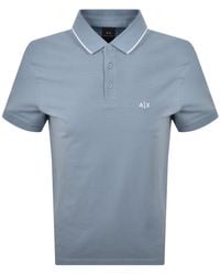 ARMANI EXCHANGE - Polo T Shirt Faded Denim - Lyst