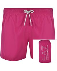 EA7 - Emporio Armani Logo Swim Shorts - Lyst