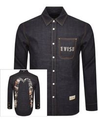 Evisu - Long Sleeve Denim Shirt - Lyst