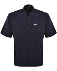 BOSS - Boss B Bizz S Short Sleeved Shirt Dark Blue - Lyst