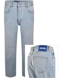 HUGO - Straight Fit Jonah Light Wash Jeans - Lyst