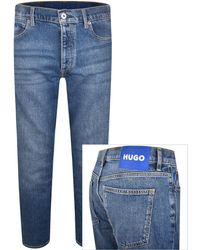 HUGO - Brody Tapered Mid Wash Jeans - Lyst