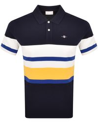 GANT - Multi Stripe Pique Polo T Shirt - Lyst