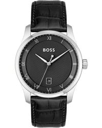 BOSS BUSINESS - Boss Principle Leather Watch - Lyst