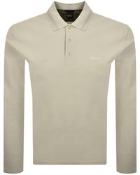 BOSS - Boss Plisy Long Sleeve Polo T Shirt - Lyst