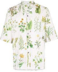Ferragamo Floral-print Short-sleeve Shirt - White