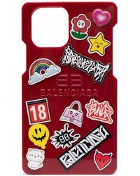 Balenciaga Sticker-embellished Iphone 12 Phone Case - Red