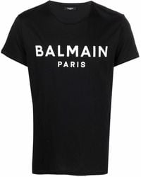 Balmain Logo-print Short-sleeve T-shirt - Black